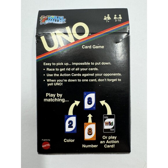 Mattel Uno Card Game (Retro Edition) Family Worlds Smallest Miniature Doll House - Picture 2 of 2